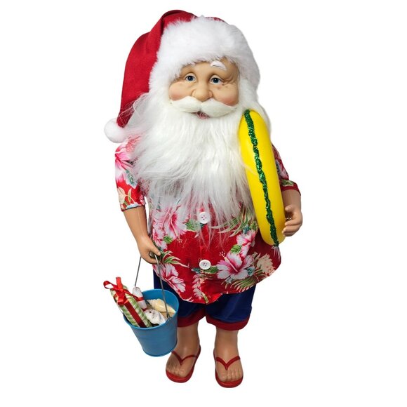 Beach Bum Festive Upright 18" Santa Christmas Table Decoration - Picture 4 of 5
